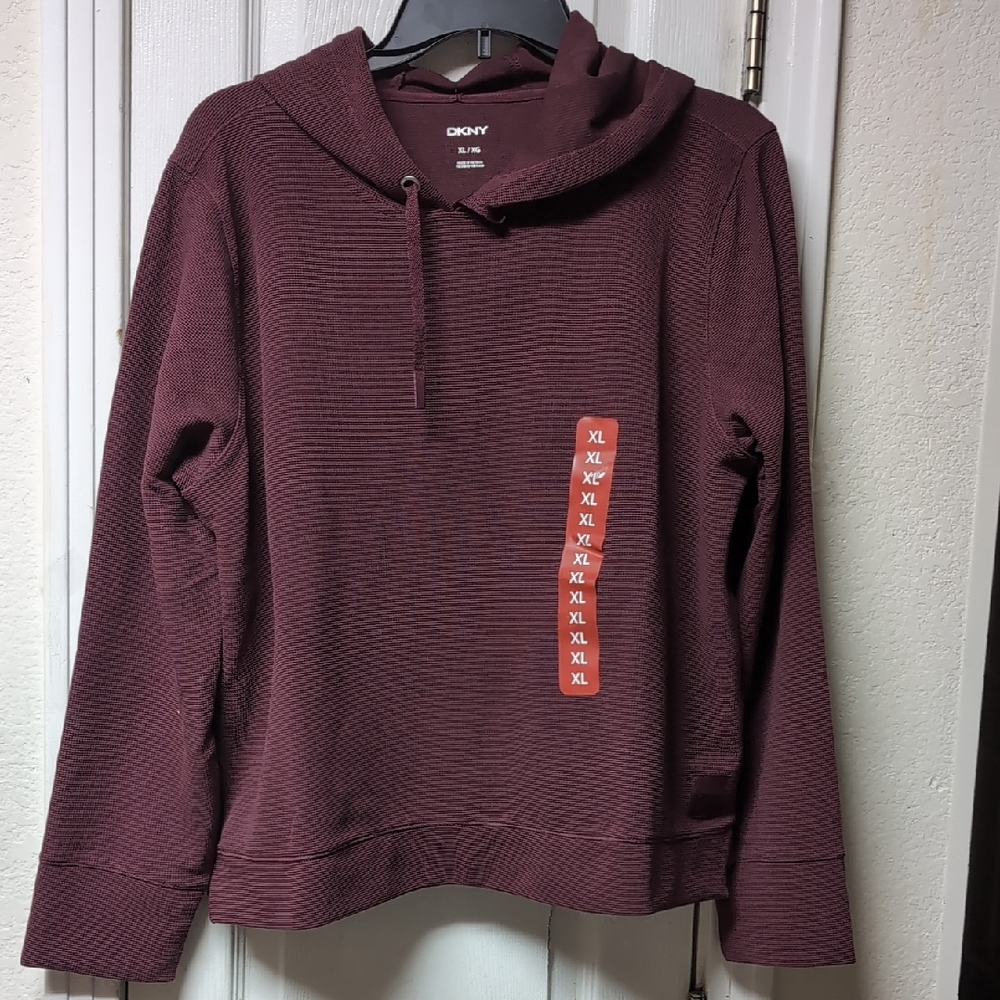 DKNY Women's Deep Burgundy Cowl Neck Sweater